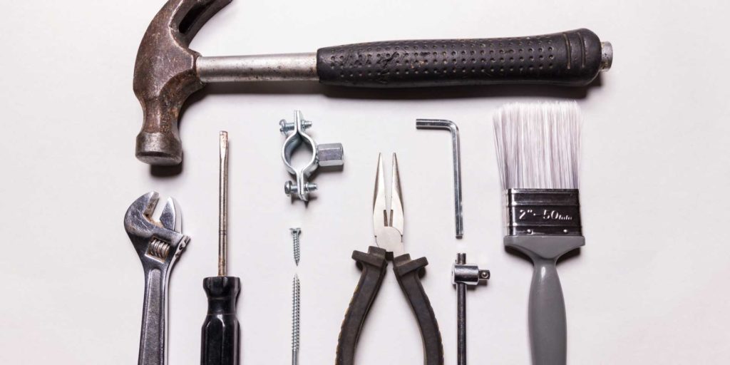 top down view of tools