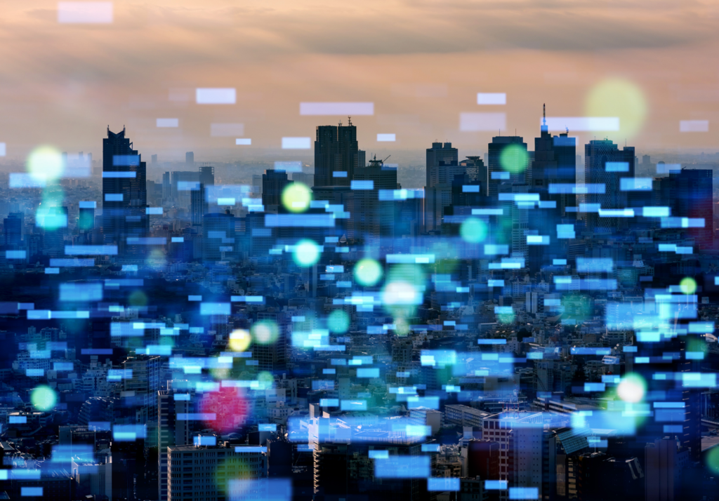 abstract city with rectangles