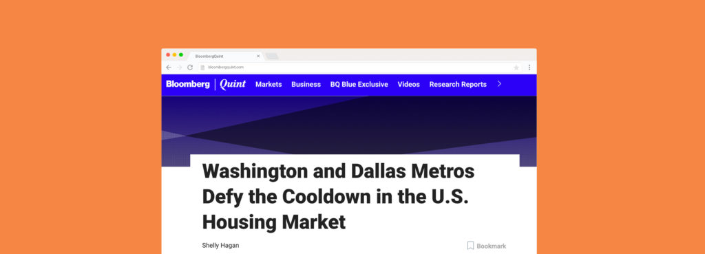 BloombergQuint website featuring housing market article