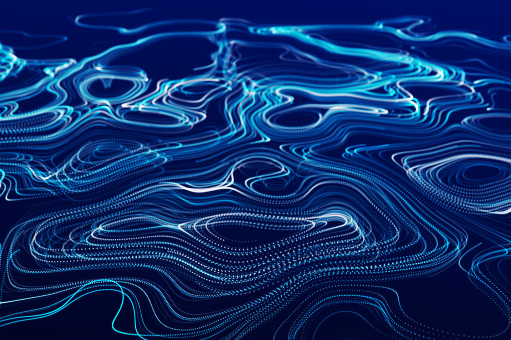 Flow of particles big data visualization