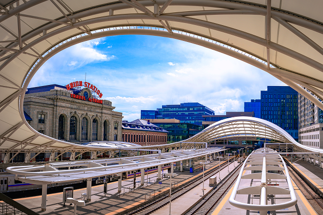 View of Union Station in Denver, Colorado.